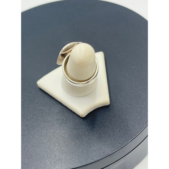 Vintage Sterling Silver 925
Azurite Malachite Teardrop
Ring Sz 6 Wide Band 8.6g - Picture 5 of 10